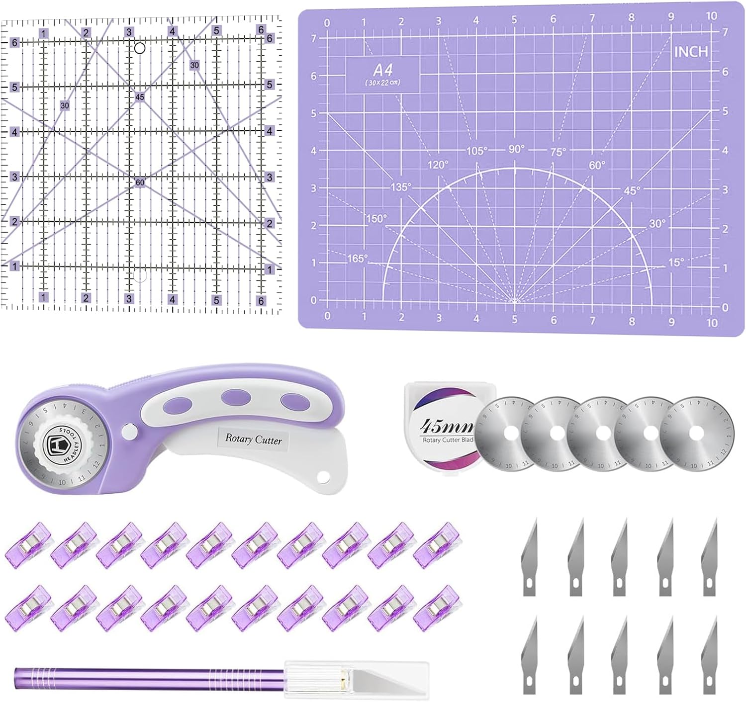 Rotary Cutter Fabric - Headley Tools 39 Pcs Rotary Cutter