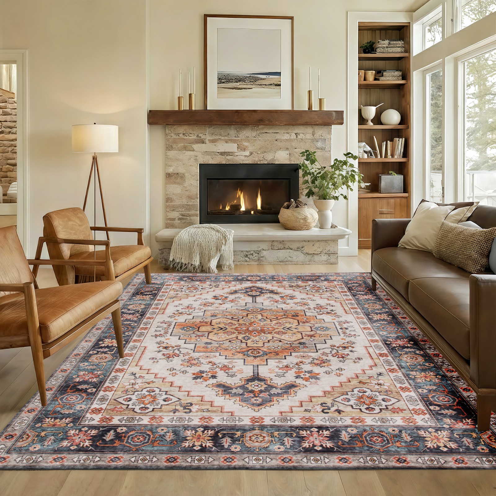 Century Textile & Sewing Supply - Area Rug 5x7, Machine Washable Rug