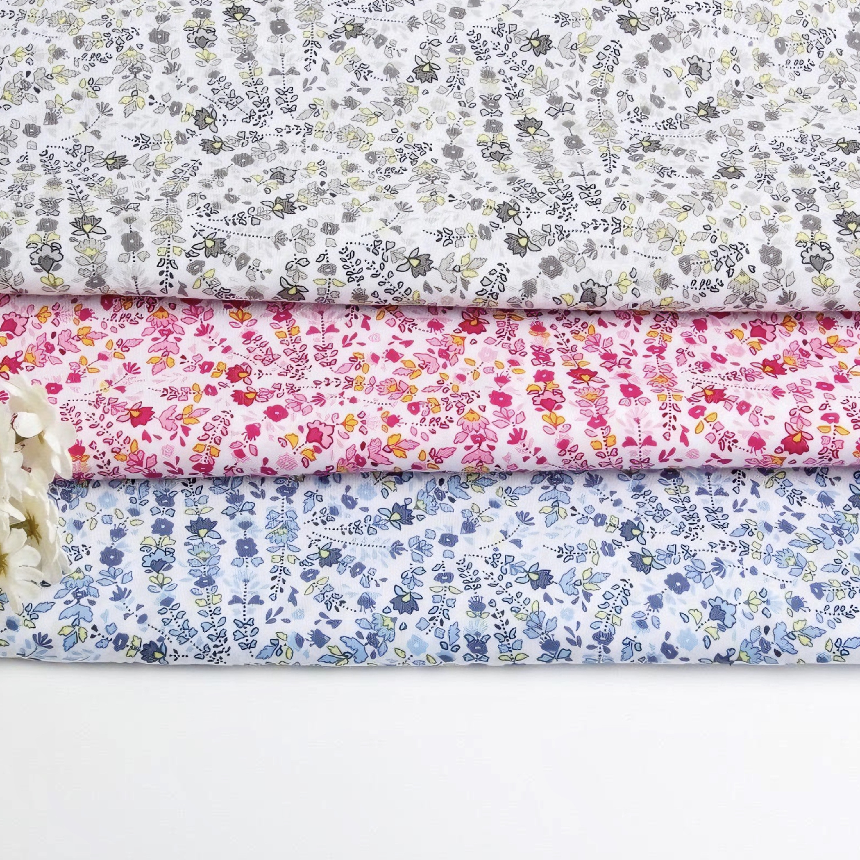 Vintage Sewing Textile - Vintage Floral Printed Fabric for Dressmaking