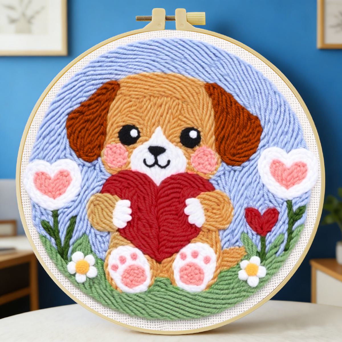20X20CM/7.87inch dog punch nee - огляд і ціна Is Sewing Textile Art