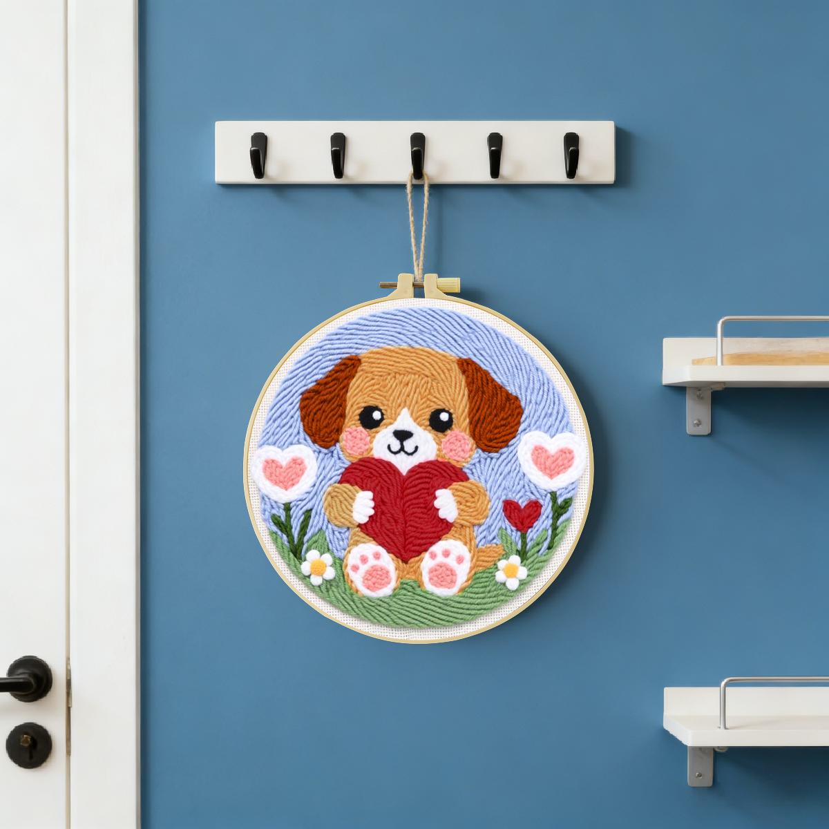 20X20CM/7.87inch dog punch nee - огляд і ціна Is Sewing Textile Art