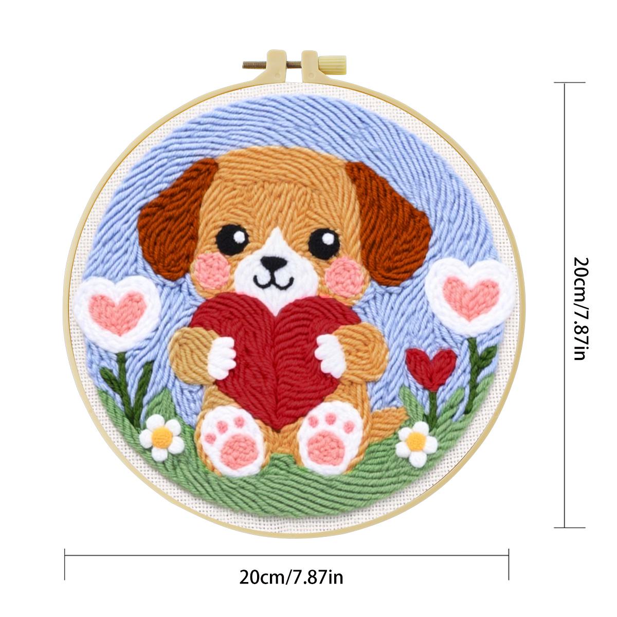 20X20CM/7.87inch dog punch nee - огляд і ціна Is Sewing Textile Art