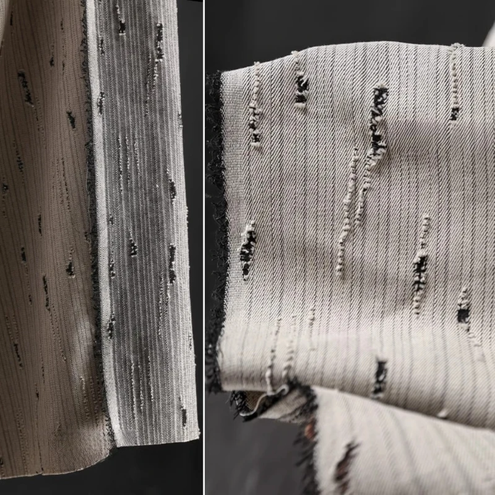 Striped Denim Cotton Jacquard  - огляд і ціна Sewing Recycle