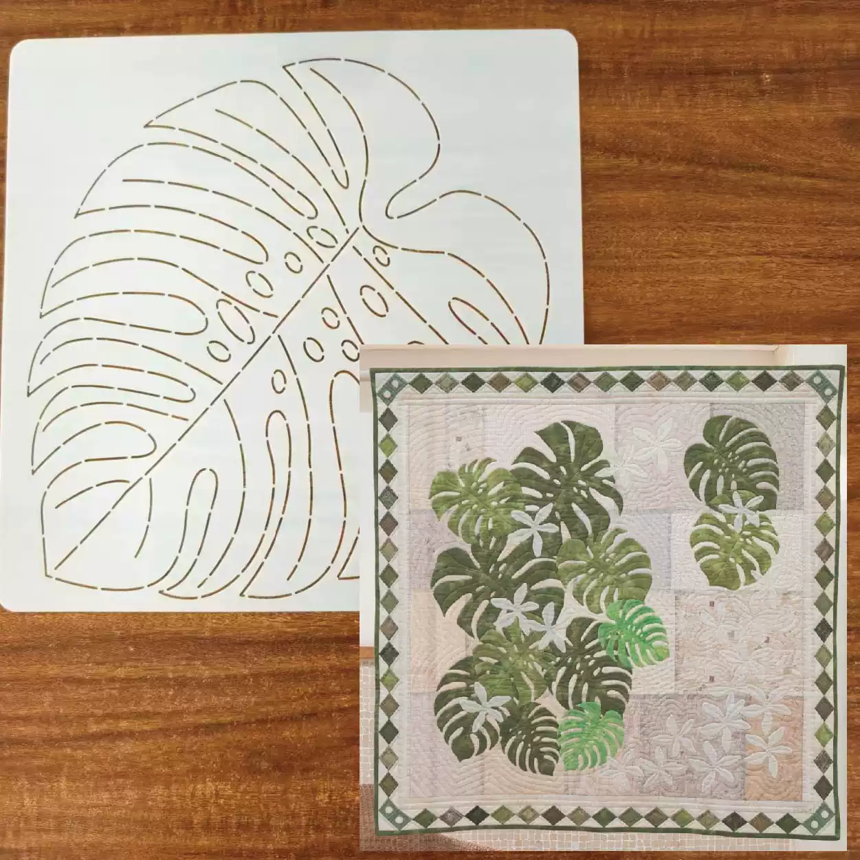leaf flower Sashiko Embroidery - огляд і ціна Is Sewing Textile Art