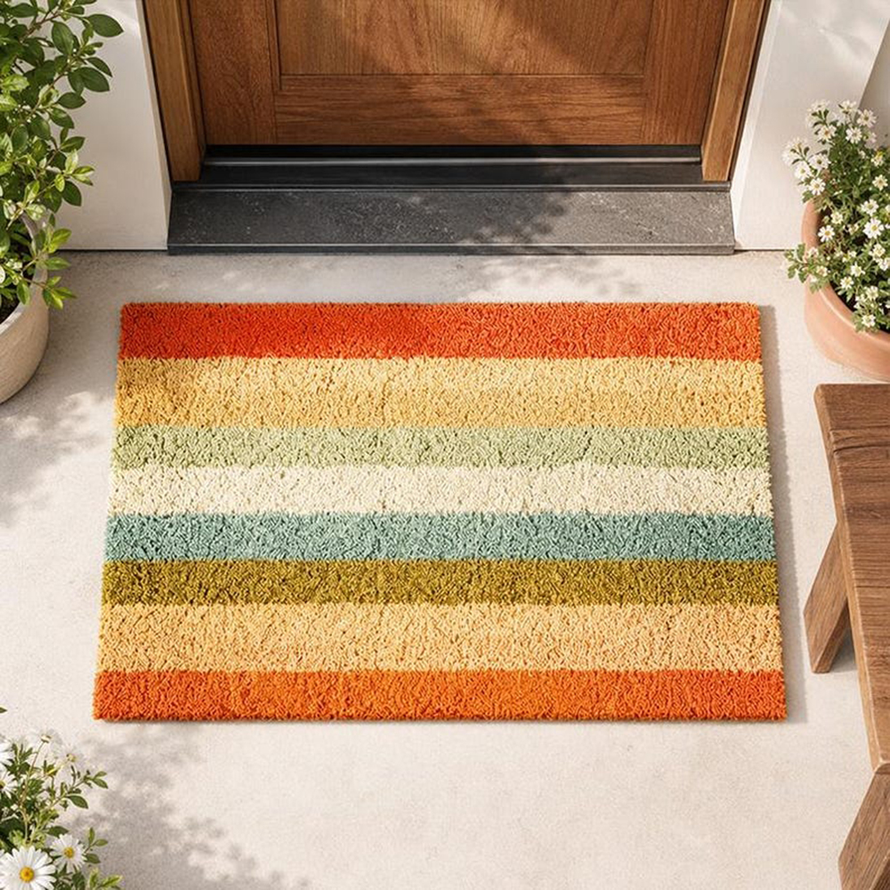 Retro Colorful Stripe Doormat  - огляд і ціна Century Textile & Sewing Supply