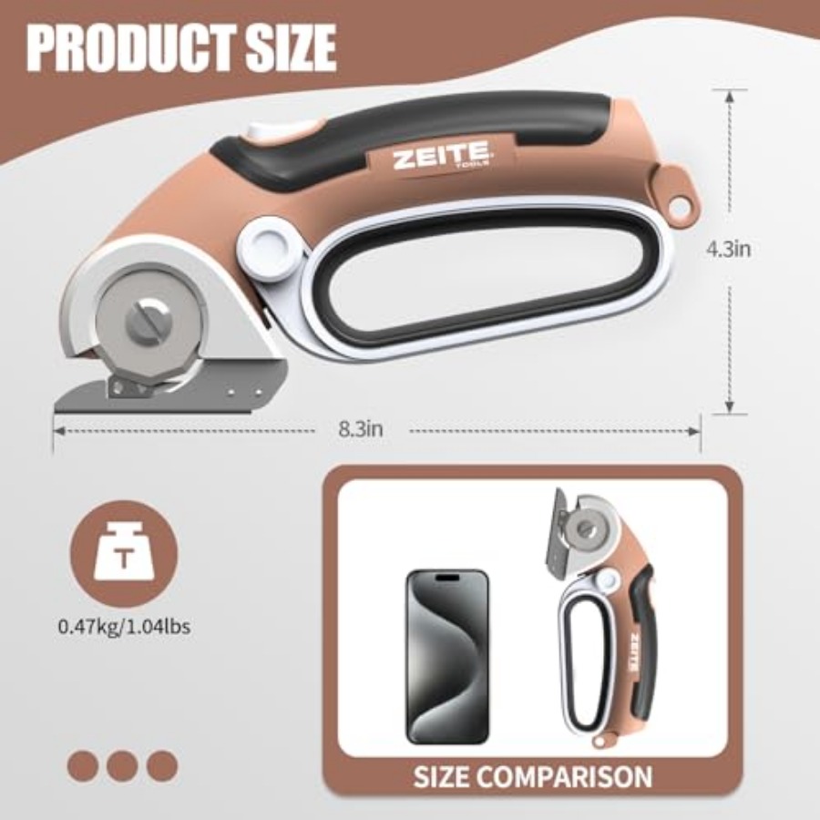 4V Cordless Electric Scissors  - огляд і ціна Rotary Cutter Fabric