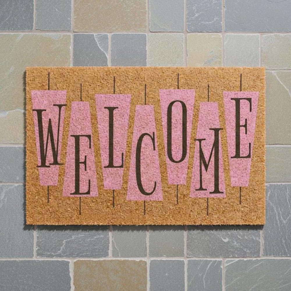 Retro Pink Cute Doormat Welcom - огляд і ціна Century Textile & Sewing Supply