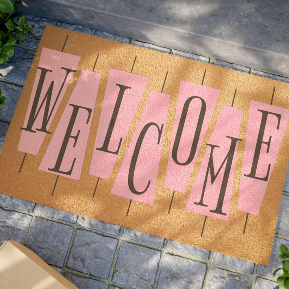 Retro Pink Cute Doormat Welcom - огляд і ціна Century Textile & Sewing Supply