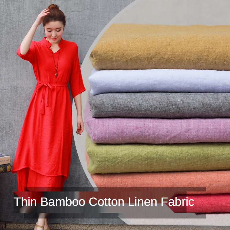 Thin Bamboo Linen Cotton Fabri - огляд і ціна Vintage Sewing Textile
